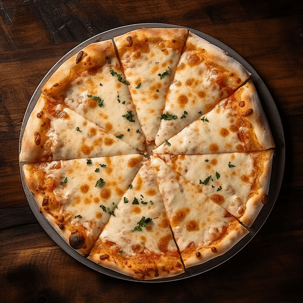 A margherita, fresh out of the oven